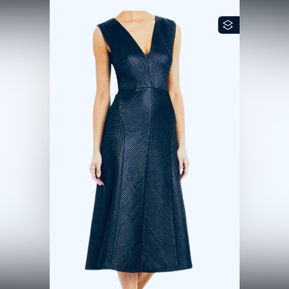 BCBG MAXAZRIA Runway Jacelyn Blue V-Neck Dress , Size 10